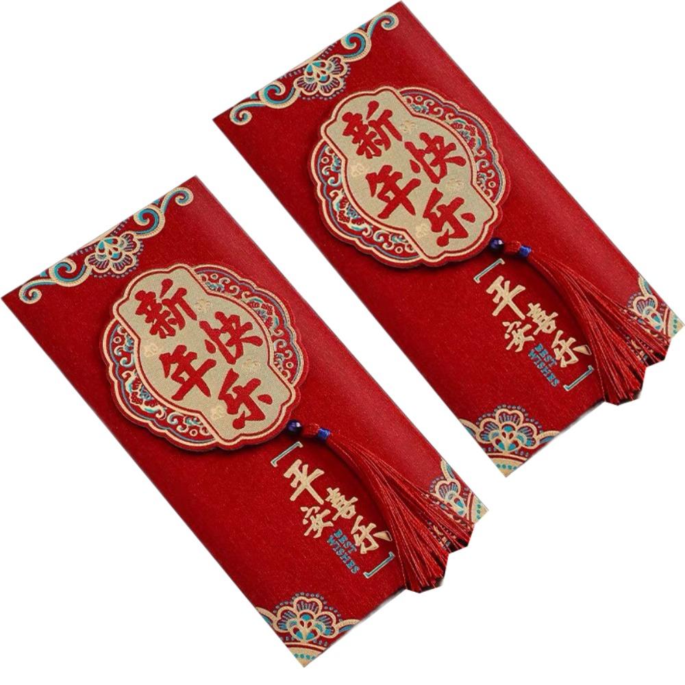 2pcs Tassel New Year Red Envelope 3D Lucky Money Pockets Creative Money Envelope  Party Gifts