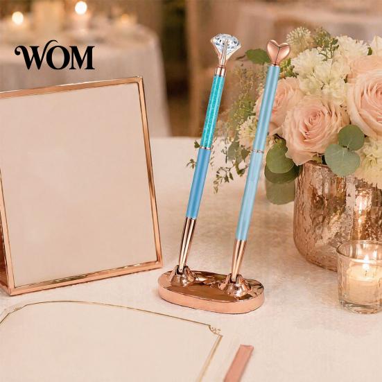 Flowing Glitter Writing Tool 5PCS Metal Diamond Ballpoint Pens, with Sparkling Rhinestone Decor, Crystal Office Pen Smooth Press Mechanism Pen,
