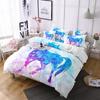Home Textiles Rainbow Unicorn Bedding 3D Digital Printing Quilt Set Three-Piece Set
