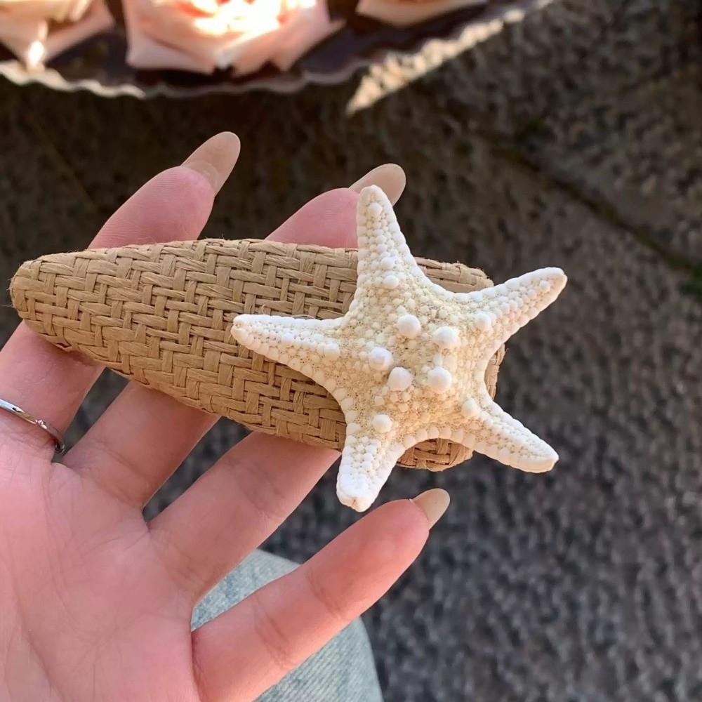 Korean Style Starfish Hair Clip Summer Weaving Style Barrette Straw Hat Hairpin  Hair Accessories