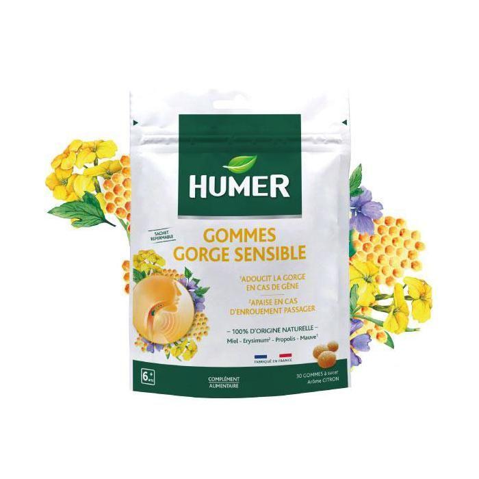 Humer Gommes Gorge Sensible Adoucit la gorge dès 6 ans 30 gommes