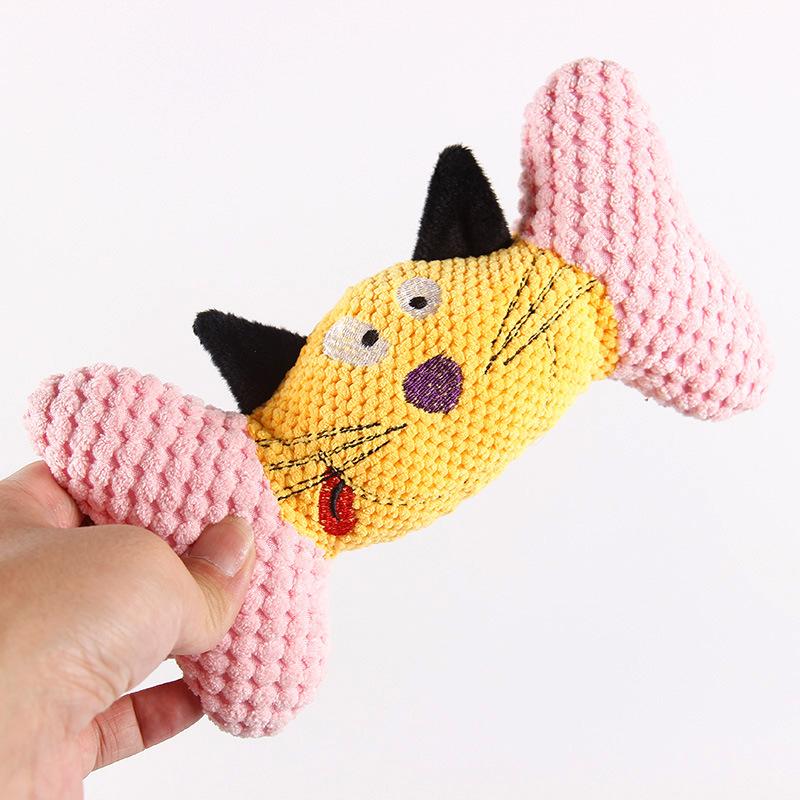 Милые плюшевые игрушки для питомцев в форме косточки кошки для прорезывания зубов и игры