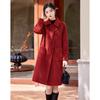 Elegant Red Petite Wool Blend Winter Coat