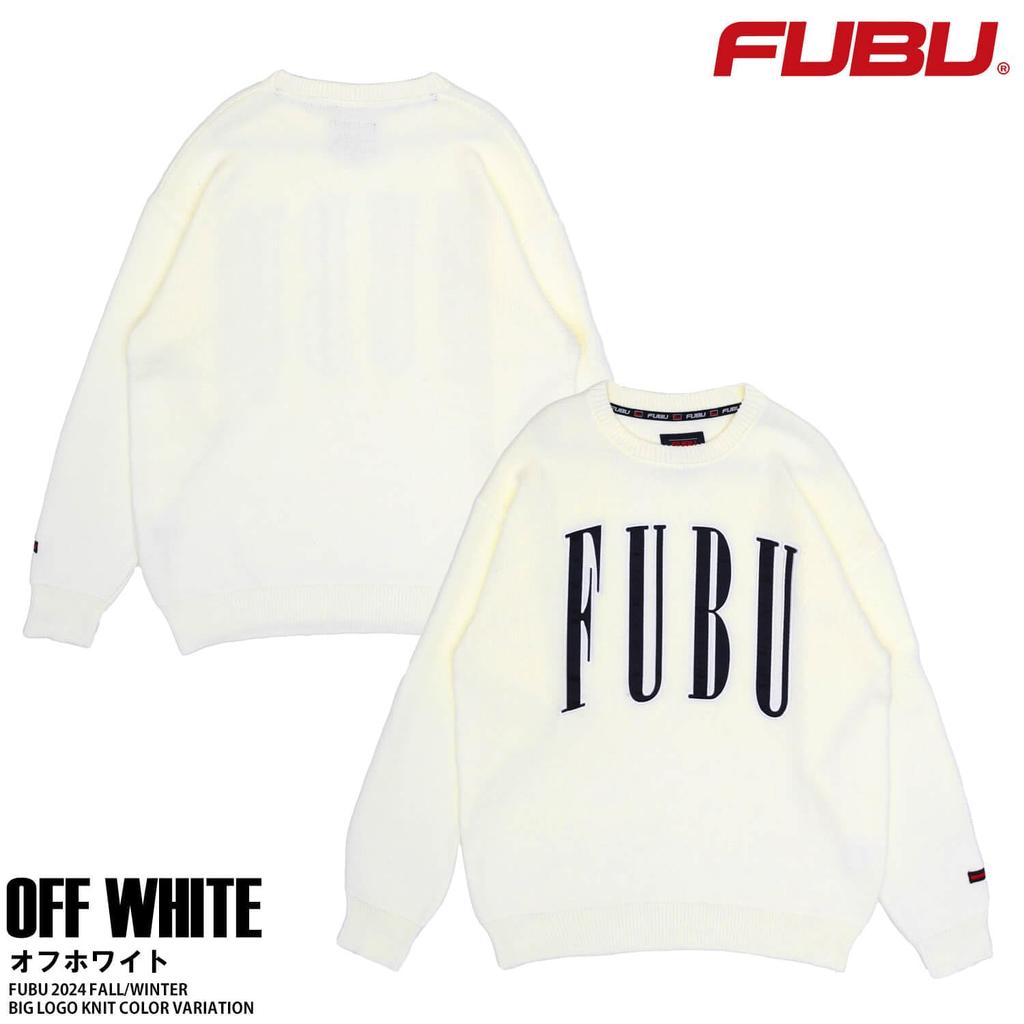 FUBU Вязаный Лонгслив для Мужчин и Бренд Большой Американский Оверсайз fam-42710 Молочно-Белый Свитер, Пуловер, Женский, Название, Логотип, Повседневный,