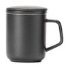 Chaxun Zen Black Ceramic Mug with Lid and Filter