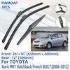 3PCS For TOYOTA Auris MK1 Hatchback French BUILT 2006-2012 26"+16"+12" Front Rear Wiper Blades Windshield Windscreen Window Cutter Accessories  2012