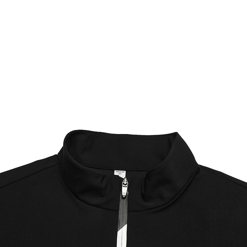 Fila Golf Series Casual Sports Classic Versatile Elastic Warm Slim Fit Stand Collar Knitted Cardigan Jacket Men Jackets A11M545502FBK