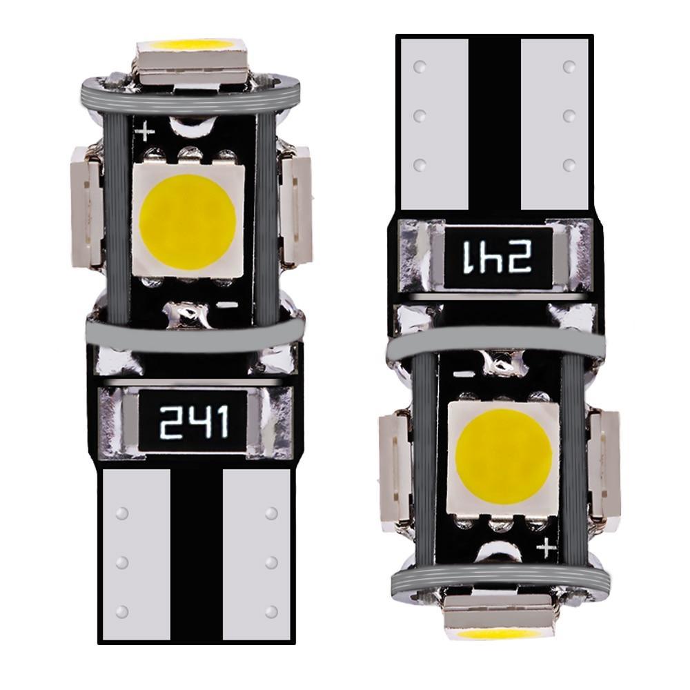 Canbus Белый Синий Красный Желтый Зеленый T10 5smd 5050 Светодиодный Автомобильный Свет W5w 194 241 Лампы с ошибками