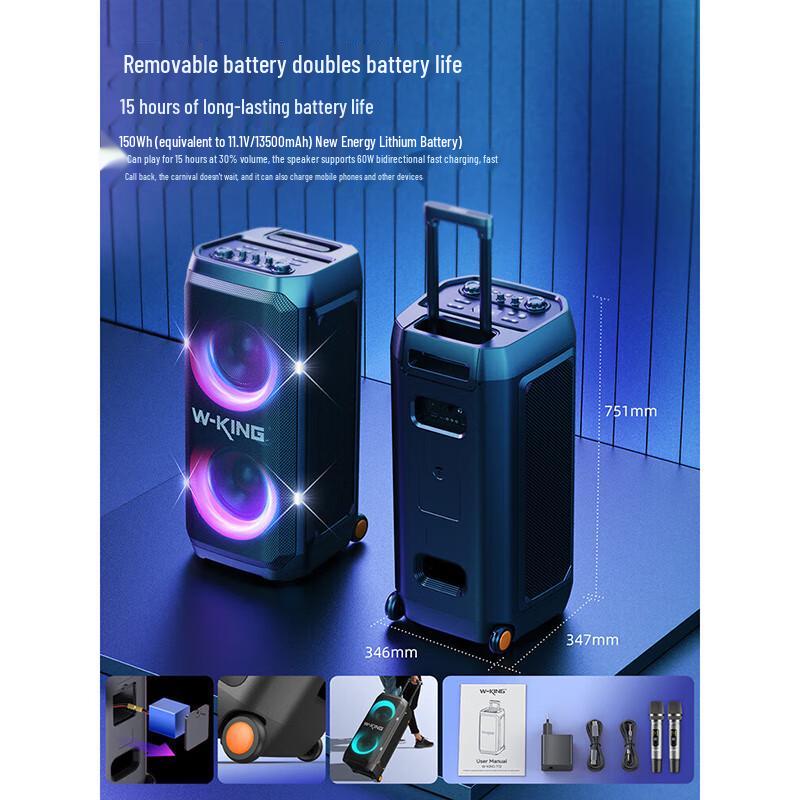 W-King T12 Portable Outdoor Party Bluetooth Speaker