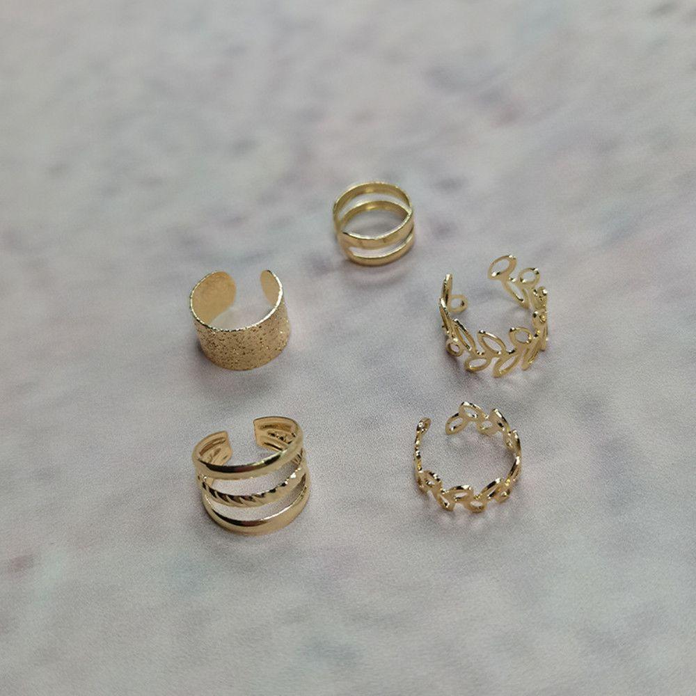 5 шт./набор Подарки Простой золотистый цвет Клипса для уха без прокола Листья Кафф для уха Женские серьги Имитация хряща