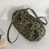 Fashionable Dot Bag Wear Resistant Shoulder Purse Roomy Organizer for Commuting Travel Shopping Essential  Green
