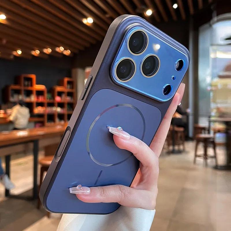 Роскошный Матовый Магнитный Чехол Для Телефона Для iPhone 17 16 Pro Max Ударопрочные Чехлы Для iPhone 17Pro 17 16 Pro Max Защитная Крышка Объектива