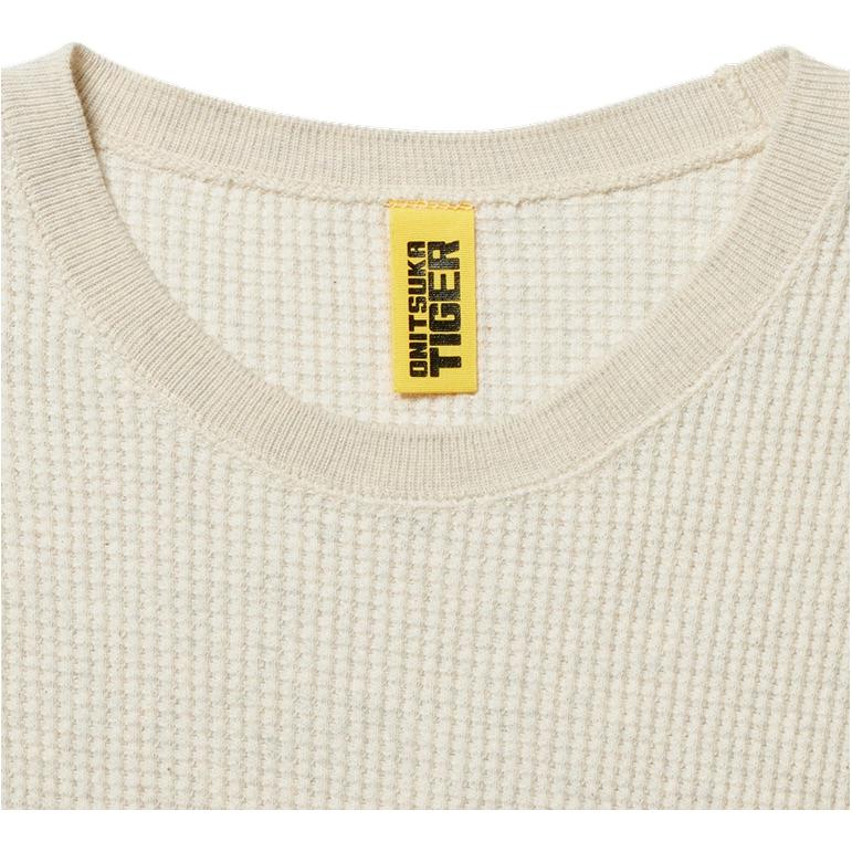 ONITSUKA TIGER Однотонный повседневный спортивный свитер с круглым вырезом, мужской свитер с длинным рукавом, бежевый 2181A897-250
