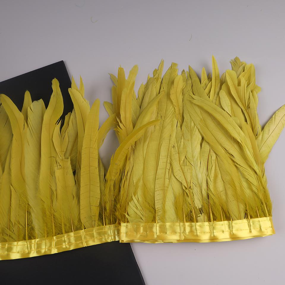 10Meters Rooster Tail Feathers Trim 25-30Cm Coque Feathers Trimming For Handiwork Crafts Carnival Dress Skirt Costumes Plumes