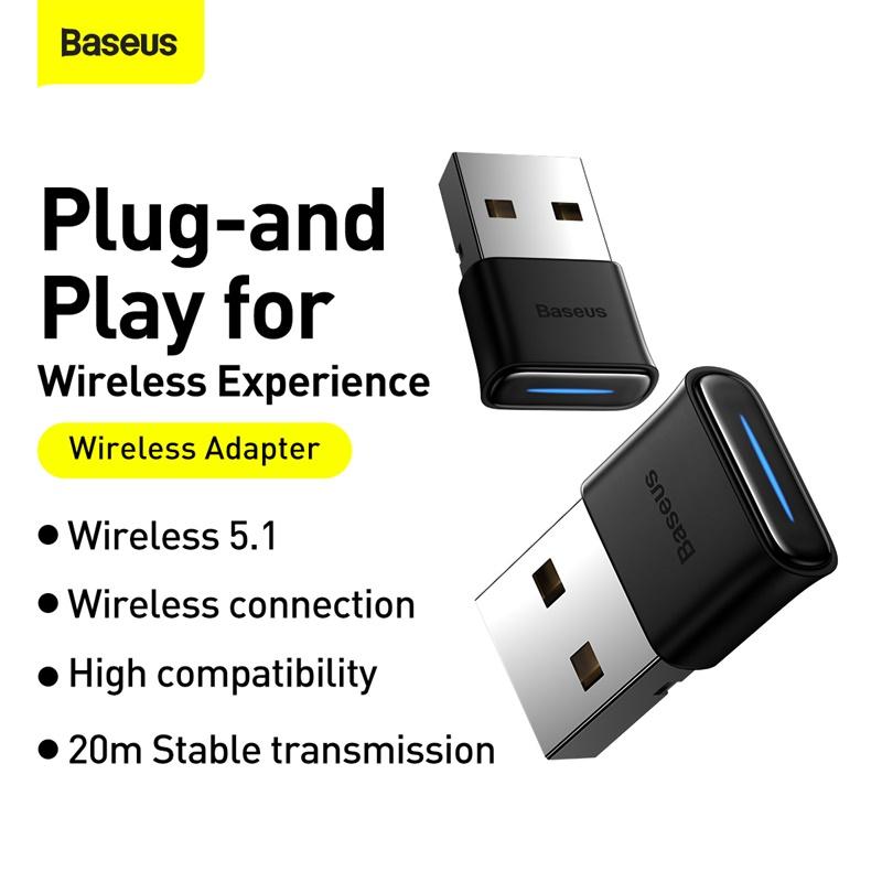 Baseus USB-адаптер Bluetooth Dongle Adaptador Bluetooth 5.3 для ПК, ноутбука, беспроводной динамик, аудиоприемник, USB-передатчик