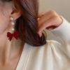 Vintage Red Flocking Earrings Collection Bow Knot Earstuds Vintage Style Earrings Jewelry Gift