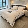 COMOLIVING Элегантный белый плетеный комплект постельного белья из 4 предметов