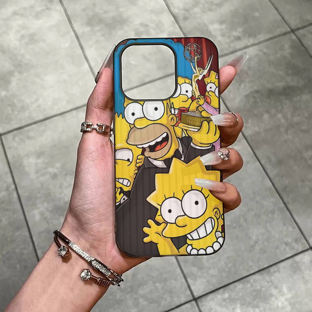 Мультяшный чехол для телефона The S-Simpsons для IPhone 11 12 13 14 15 16 17 Pro Max Plus Силиконовый бампер с волнистым дизайном