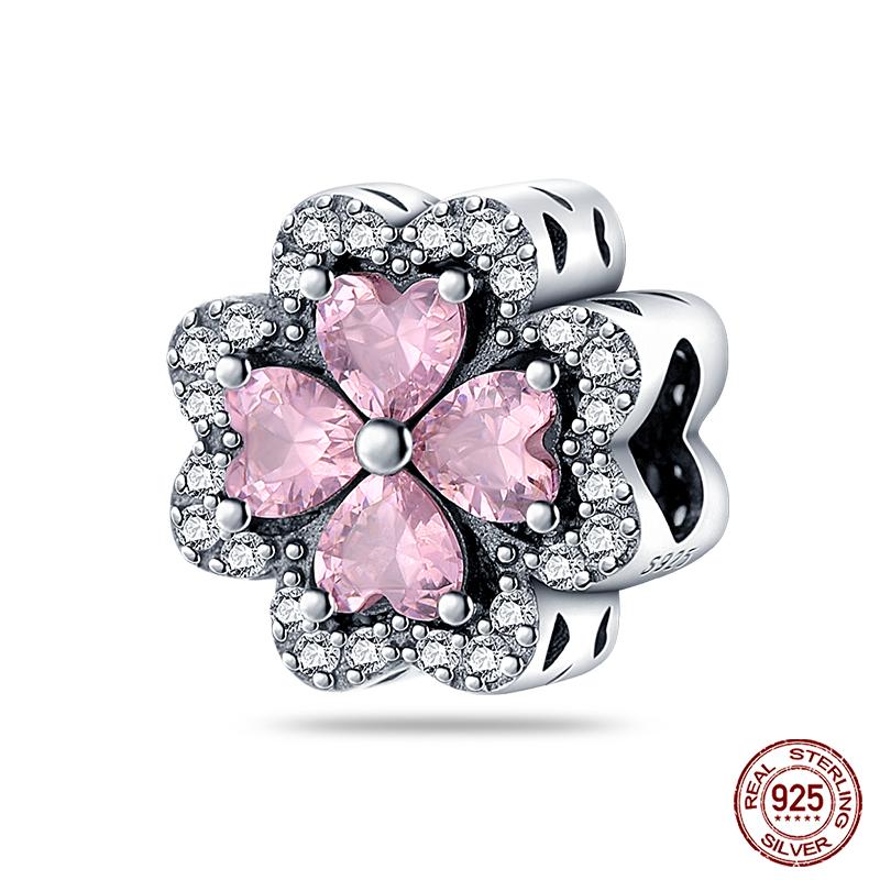 Настоящая медь Розовая серия Шармы-бусины в форме сердца Подходят для оригинальных браслетов Qikaola Сделай сам Украшения на День матери Подарок для мамы