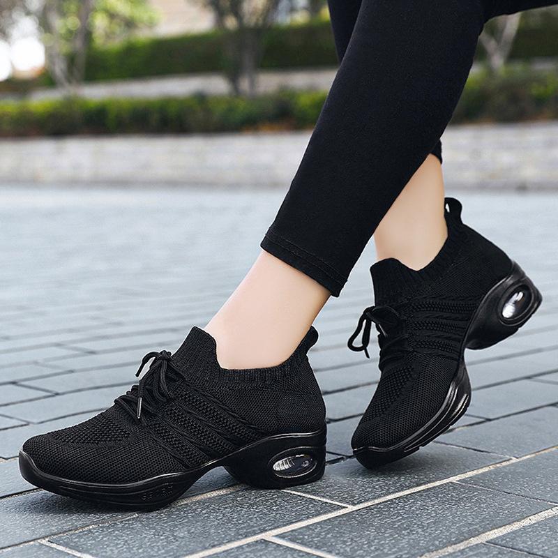 Shoes Women's New Middle-aged and Elderly Mothers Breathable Walking Shoes Lightweight Square Dancing Shoes Polyurethane Platform Shoes