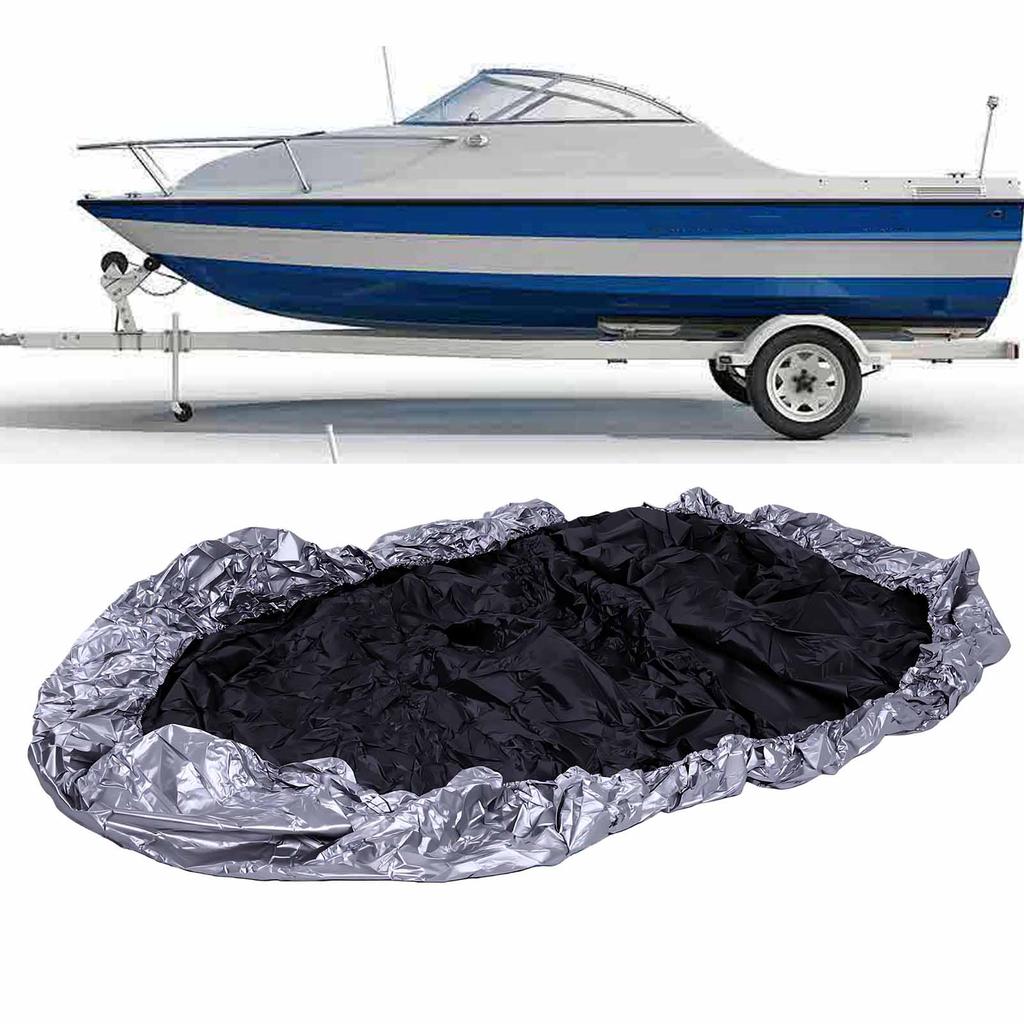 Серебристый водонепроницаемый чехол из двойного ПУ для лодочного мотора, для лодок с V-образным корпусом длиной от 16 до 18 футов, для рыбалки, катания на водных лыжах