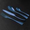 High Quality Blue Dinnerware Cutlery Set Mirror Flatware Set 18/10 Stainless Steel Western Steak Knife Family Kitchen Accessories