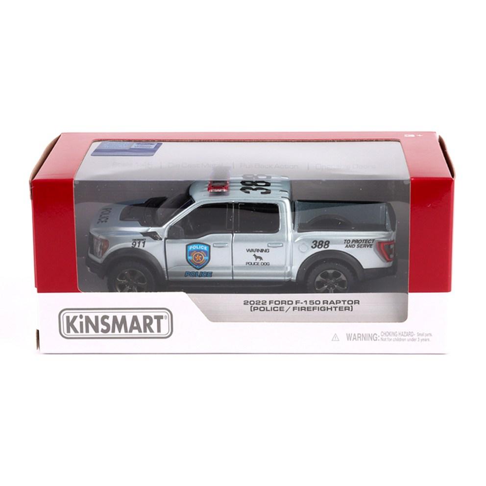 Kinsmart 2022 Ford F-150 Raptor Полицейская машина Литая модель