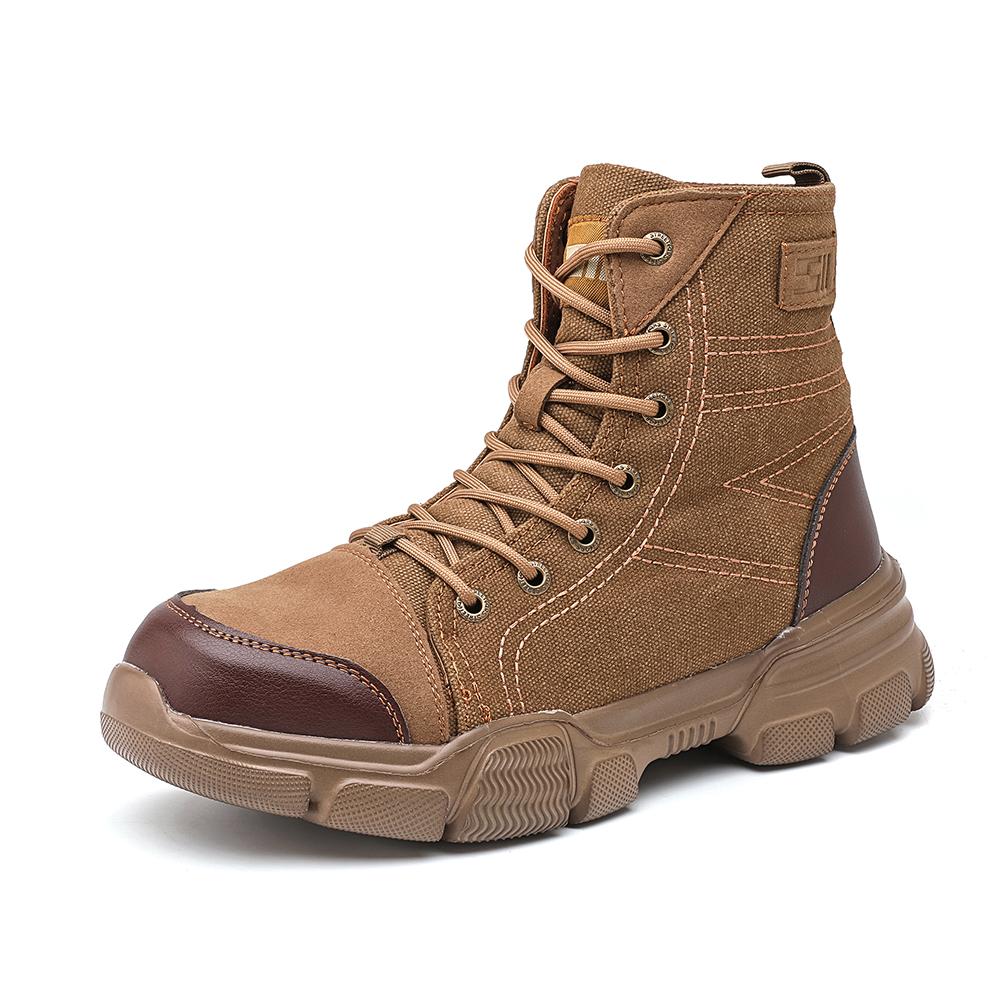 Warehouse, Mining Canvas Safety Work Boots Men Steel Work Sneakers Indestructible Shoes Anti-smash Anti-puncture Work Shoes Male