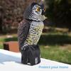 Horned Owl Decoy and 360 Degrees  Rotating Head Owl Statue To Scare Birds Away for Patio Yard Garden