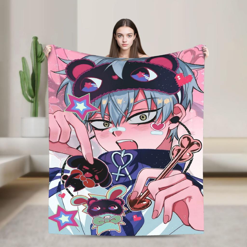 Alien Stage Cartoon Scene Print Flannel Blanket Spring Soft Bedding Throws for Children Bedroom Fluffy Bedspread Sofa Bed Cover