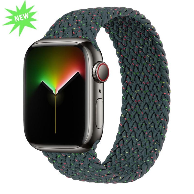 Плетеный ремешок Solo для Apple Watch Band 44 мм, 40 мм, 45 мм, 41 мм, 49 мм, 42 мм, 38 мм, эластичный браслет iWatch series 7, 3 SE, 6, 8, ультра-ремешок
