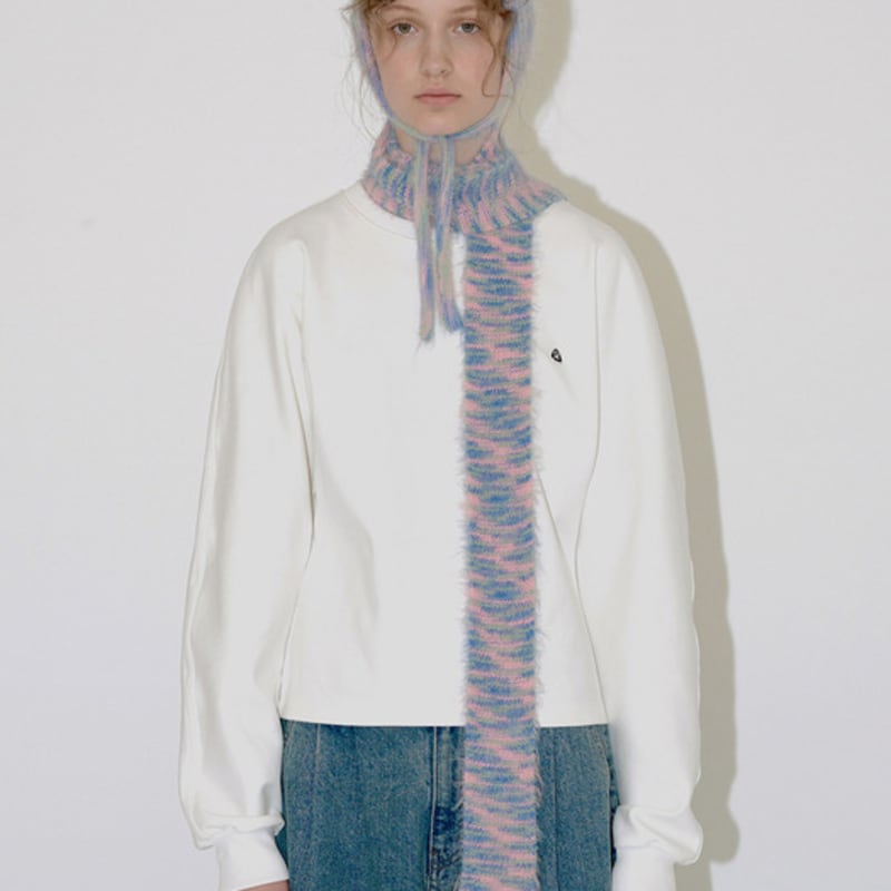 DIAGONAL MOHAIR KNIT MUFFLER (mix1)