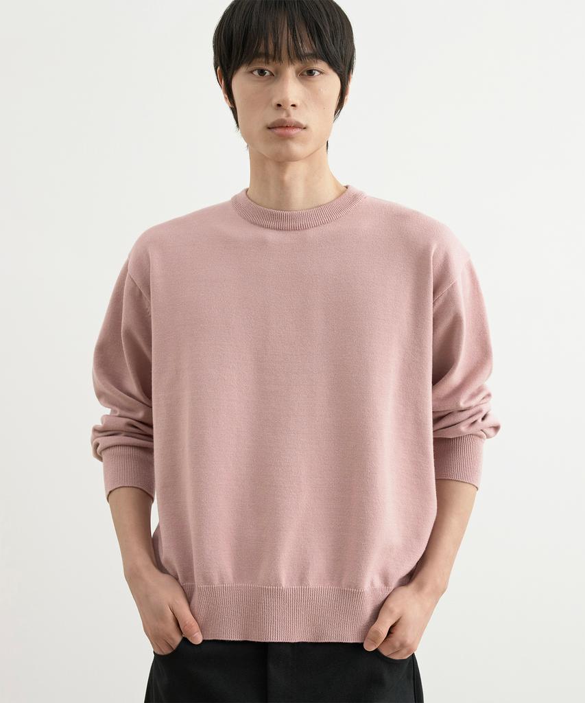 WHOLOVESART Washable Semi-Crop Knit Pullover Peach Pink
