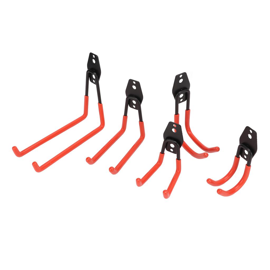 5Pcs Set 40kg Garage Storage Double Hooks Heavy Duty Wall Mount Bicycle Holder Hanger for RV Basement Chair Ladder