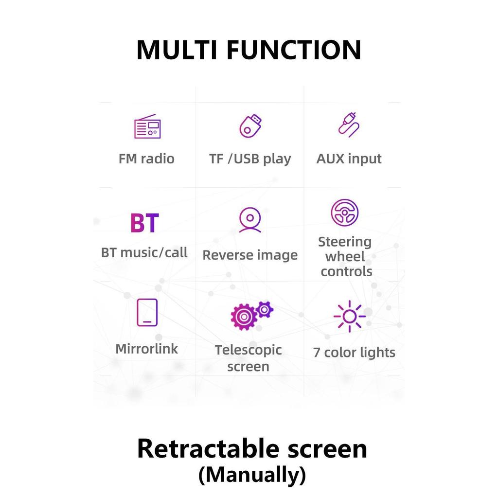 9601G 1 Din 7-дюймовый автомобильный видео-мультимедийный MP5-радиоплеер с GPS и картой