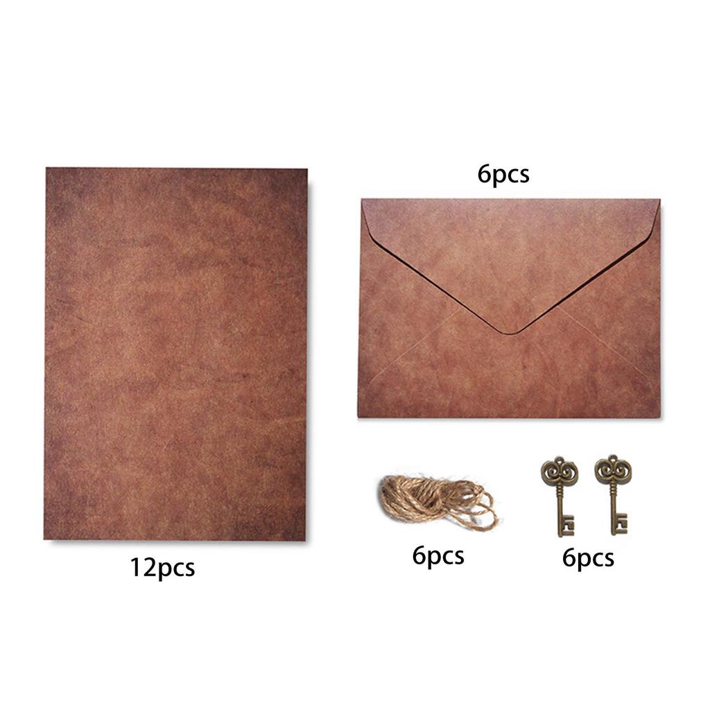 Parchment Antique Colored Printed Paper,Stationery Vintage Letter Writting Paper and Envelope for Craft, Invitations,