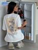 100% Pure Cotton Casual T-shirt Women's Printed T-shirt Summer Fashion Comfy Commuter Short Sleeve Tops 2000s Women's Clothes