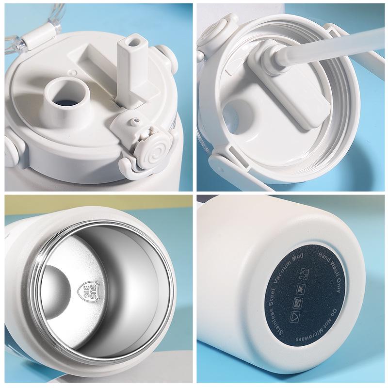 Изолированная чашка-соломинка из нержавеющей стали 316 - Большая вместимость, портативная для студентов