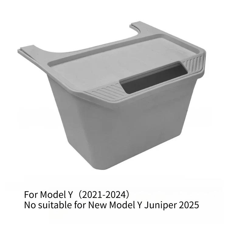 Rear Seat Storage Box for Tesla Model Y Organizer Center Console B Backseat Trash Can Garbage Bag Under Seat Tray Accessories