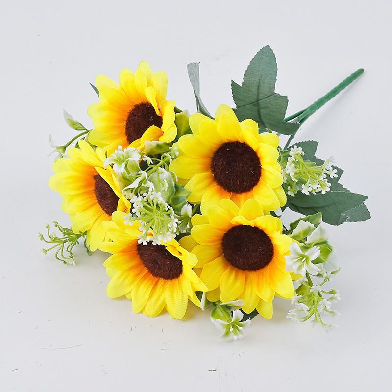 Artificial Sunflower Bouquet Dance Performance Decor Home Party Wedding Floral Arrangement Prop