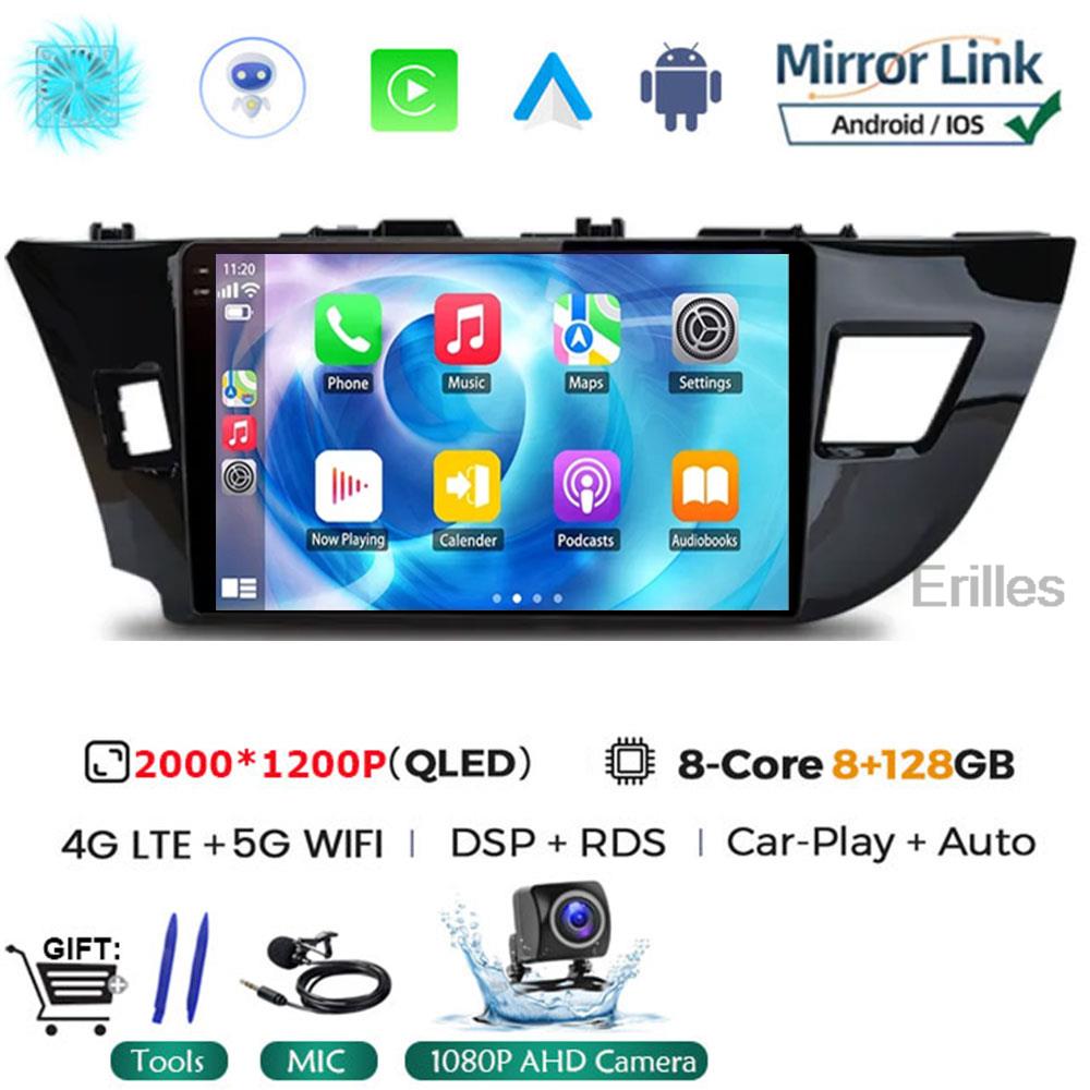 Android 14 2 Din автомобильный радиоприемник для Toyota Corolla Ralink 2014 - 2016 Мультимедийный видеоплеер Навигация MP5 Стерео Carplay Головное устройство