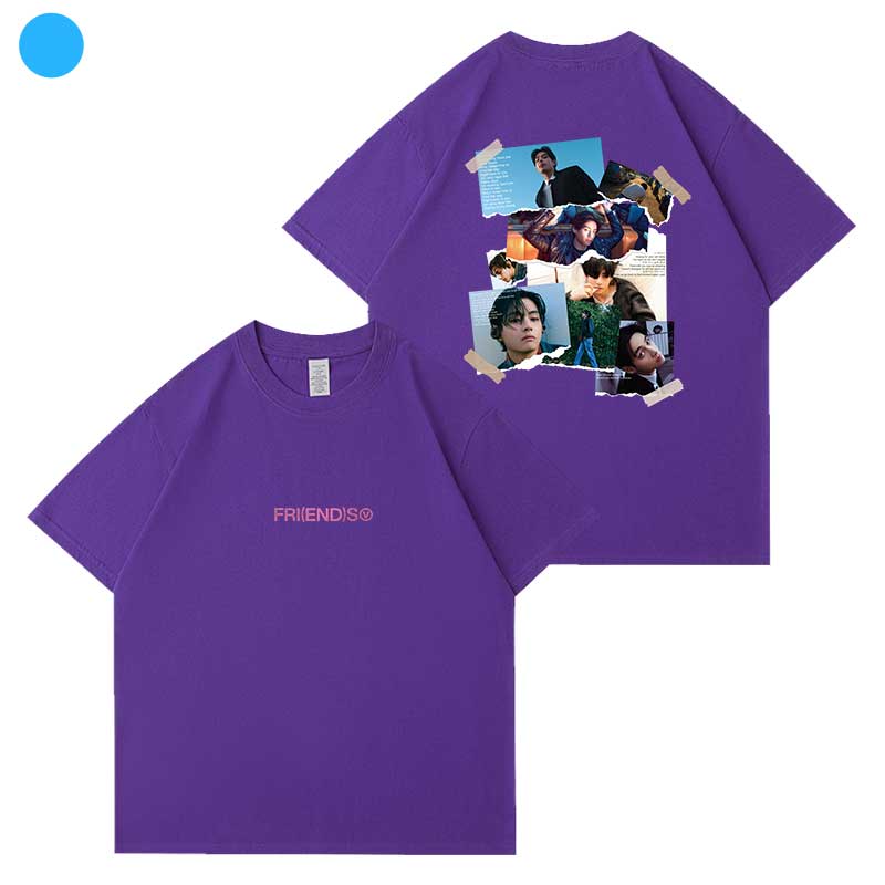 V Song Friends Graphic Tshirt Cotton Tops For Wounisex Summer Casual Oneck Shortsleeved Clothing Fashion Couple Streetwear Top