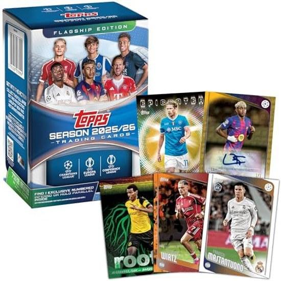 2025-26 Topps UEFA Клубные соревнования Футбол - Заводская запечатанная Value Box
