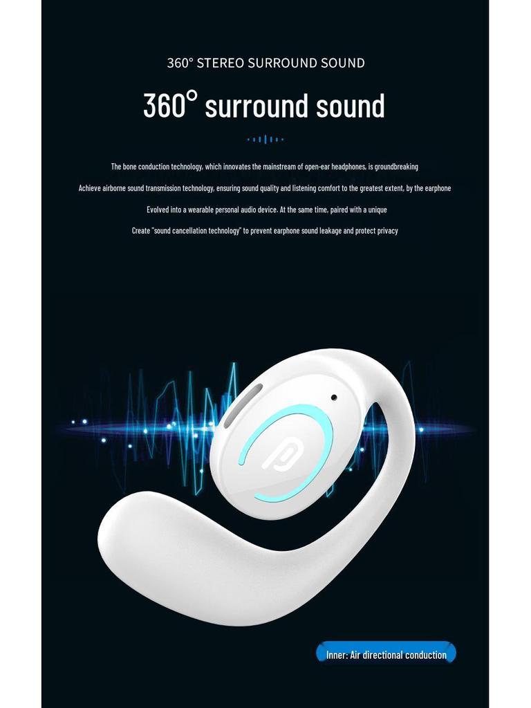 K9 Over-Ear Bluetooth Earbud: New Wireless Bone Conduction Design for Business & Sports