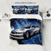 3pcs Sports Car Racing Print Bedding Set 1 Quilt Cover + 2 Pillowcases Unfilled, Skin-friendly, Breathable, Anti-pilling