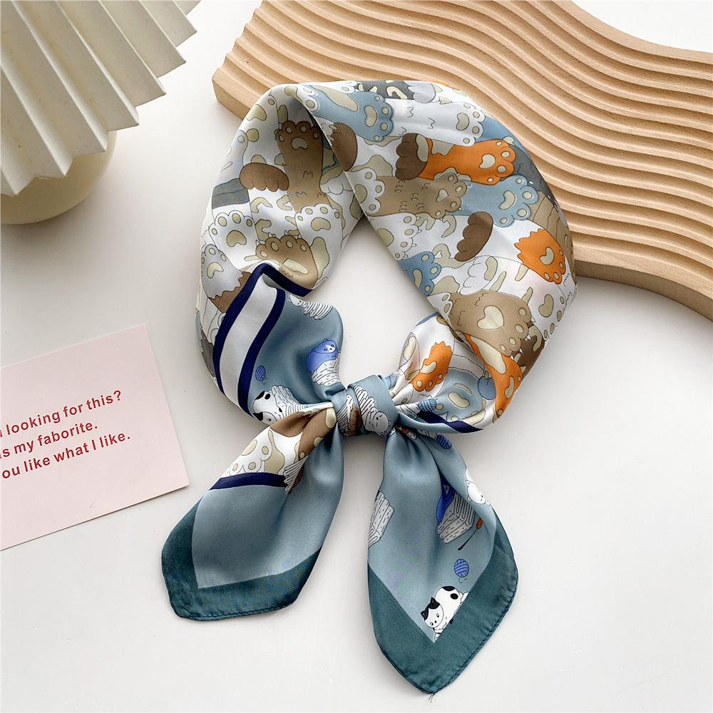 Fashion Decoration Scarf Hairband Tie Hair 70 Small Square Scarf Silk Scarf Women'S Spring And Autumn Versatile Small Scarf Professional Scarf