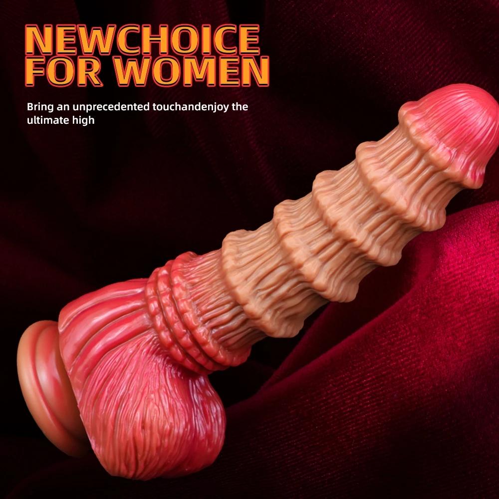 Огромный конский фаллоимитатор, бамбуковый градиентный конский пенис, может страпон, фаллоимитатор в виде животного, женщина-гей, мастурбация, секс-игрушки для анального расширителя, анальная пробка