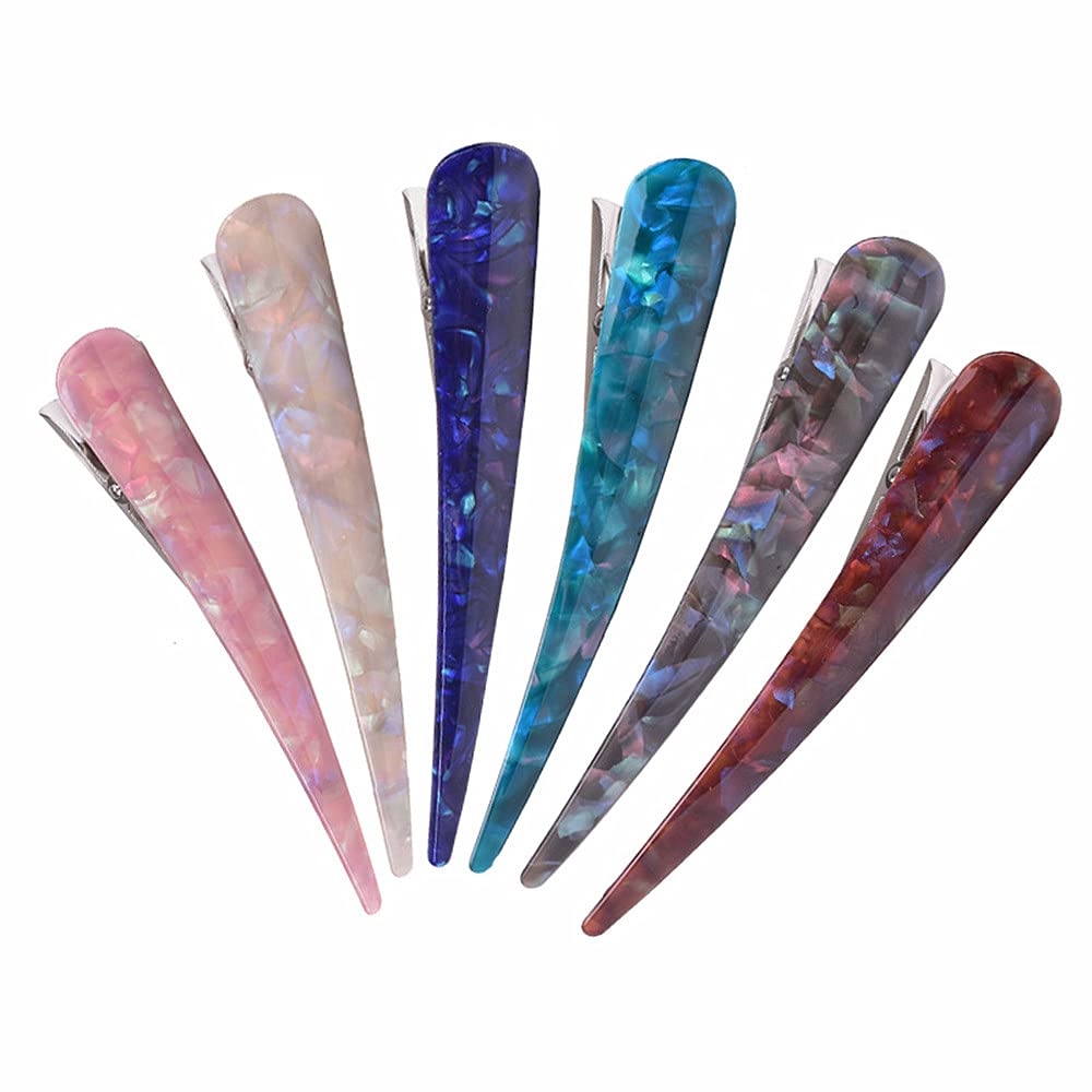 Hair Clip Long Stick Large Alligator Hair Clips Metal Hairgrips Non-Slip Acetic Acid Hairpin