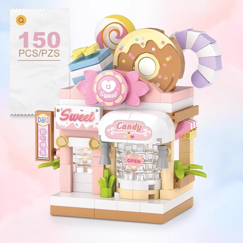 Уличный вид Ресторан Десерт Кофе Домашнее животное Фруктовый магазин Модель Строительные блоки Еда Дом Кирпичики Подарок для девочек Игрушки для детей