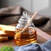 Transparent Honey Jar Stays Fresh Honey Glass Pot Portable with Dipper and Lid
